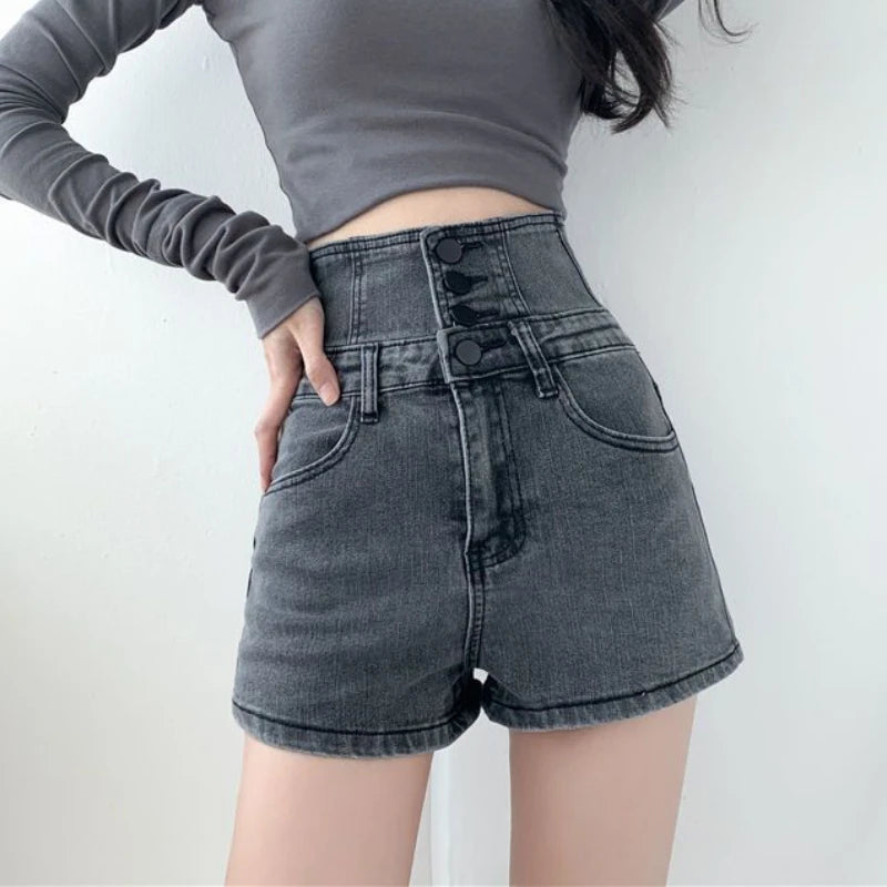 Bandage Shorts Women Denim High Waist Casual Summer Korean Style Skinny Students Simple All-match Fashion Popular Elegant Chic