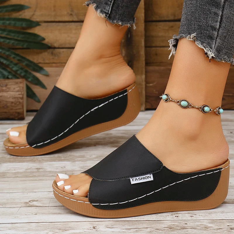 Women Sandals Shoes Summer Outdoor Women's Shoes Slip On Sandals Ladies Wedge Women Shoe Comfortable Footwear Slipper Female