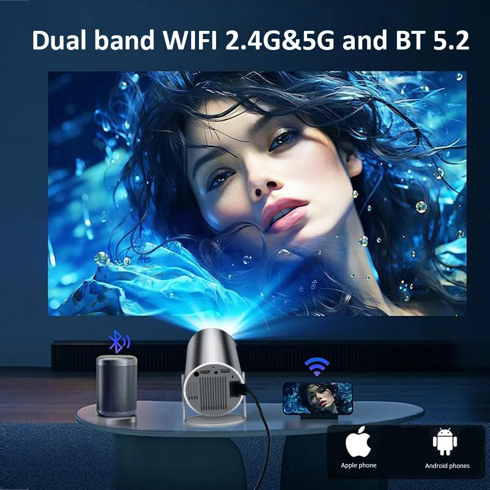 DITONG HY300 Plus HD Projector portatil 4K 1280x720P Android LED Video Home Theater Cinema Phone mini Proyector Movie HY300 pro