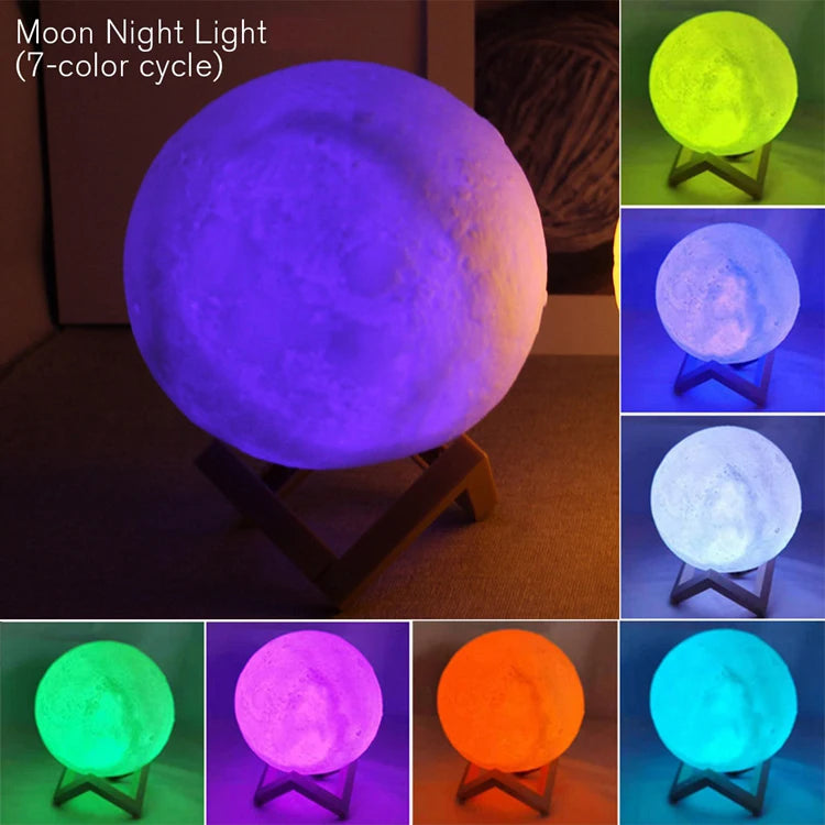 Lumină de carte LED cu lumină lunară, lumină galaxie, lumină de noapte cu lună, fată, băiat, cadou de ziua de naștere pentru copii, decorare dormitor, iluminat interior