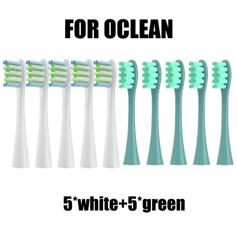 10PCS Replacement Brush Heads for Oclean X PRO/Z1/F1/One/Air 2/SE Soft DuPont Nozzles Vacuum Sealed Packaged