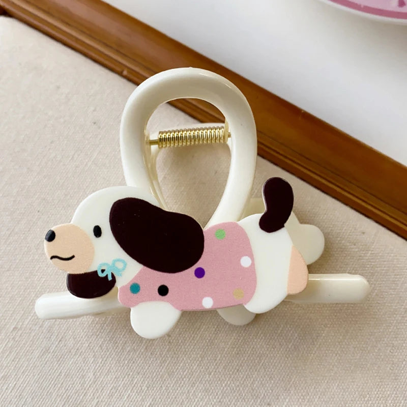 Cute Animal Dog Claw Shark Hair Clip for Women Stylish Half-Up Ponytail Headpiece High-End Feelings Fashion Accessory