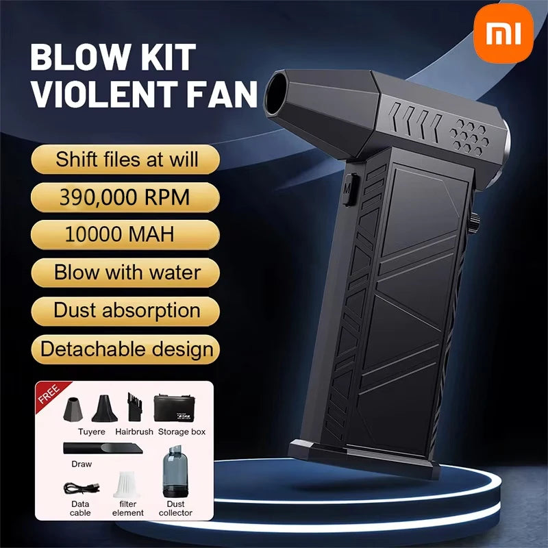 Xiaomi 390000RPM Violent Fan Powerful Air Blower 58m/s Vacuum Dust Cleaner Charging Strong Winds Brushless Turbo Jet Blower Dry