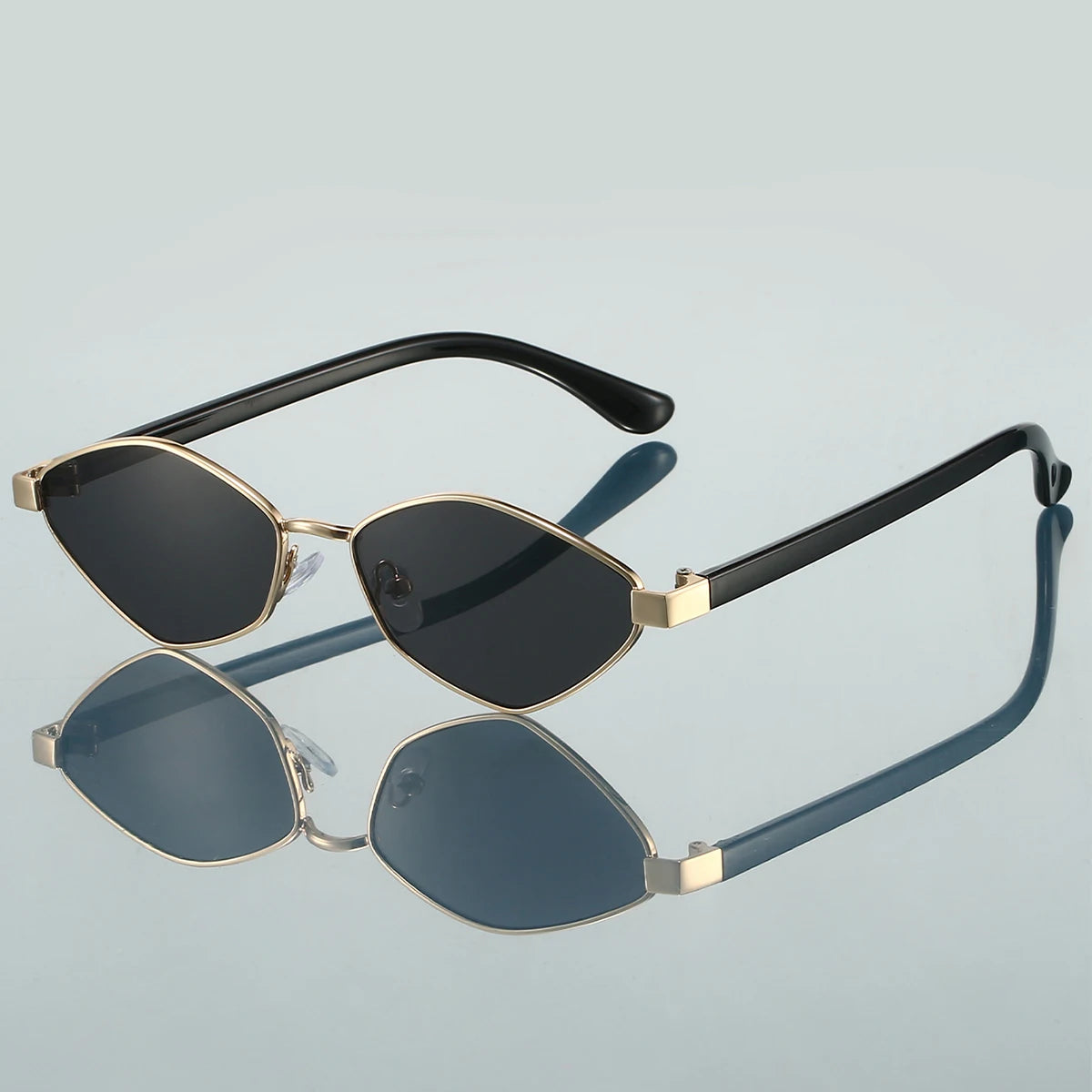 KAMMPT Vintage Polygon Sunglasses Men New Fashion Ocean Lenses Gradient Shades Trendy Retro Brand Design Travelling Sun Glasses