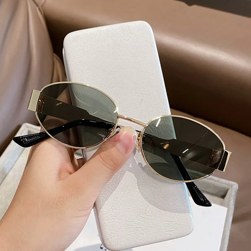 Cat Eye Sunglasses Fashion Street Photo Women's Sun Glasses Men Ellipse Eyeglasses Outdoor Travel Driving UV400 Goggles Eyewear