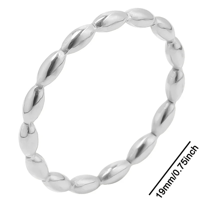 Wholesale 6pcs Steel Color Rings Hug Snake Love Star Moon Shell Leaf Shaped Rings Stainless Steel Women Jewelry Charms No Fade