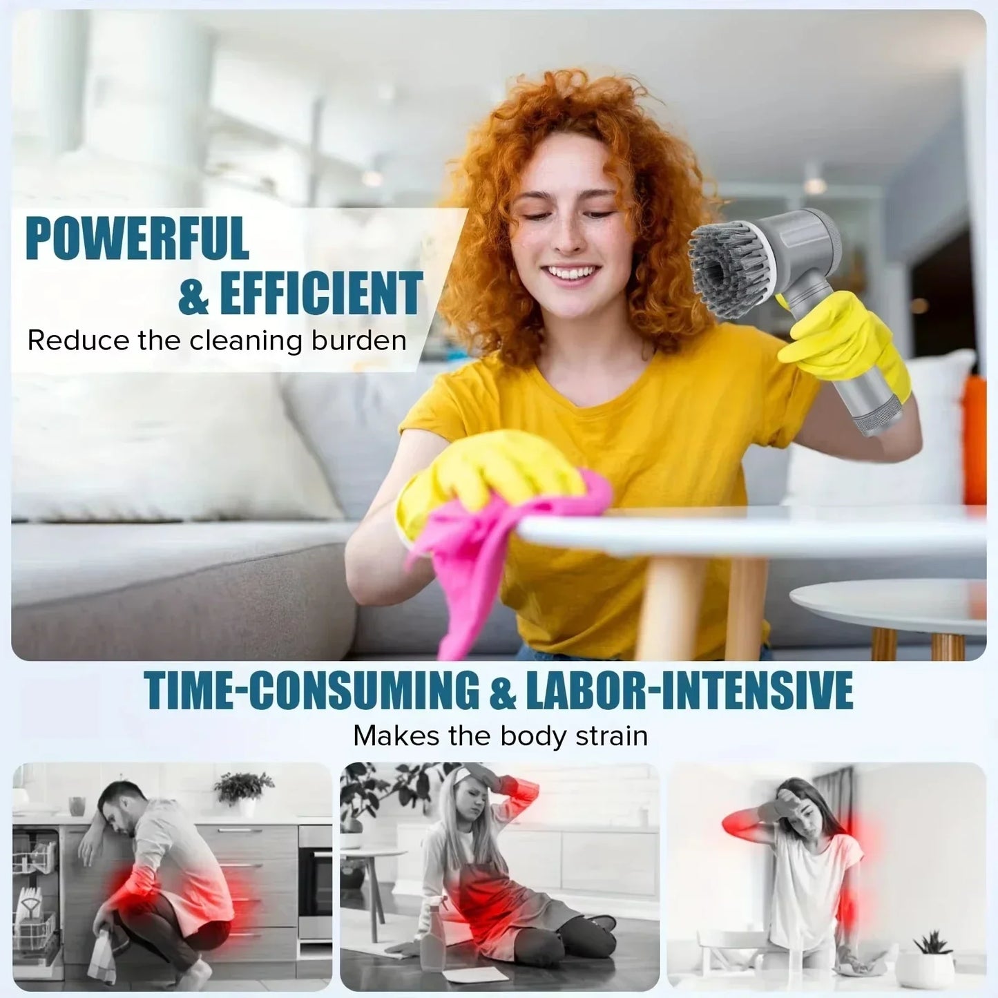 Xiaomi 6-in-1 Electric Cleaning Brush Home Appliances Wireless Electric Floor Scrubber Replaceable Brush Head Bathroom Kitchen
