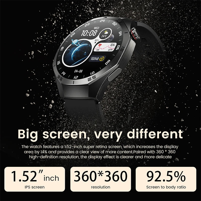 2025New For Huawei GT5 Pro Smart Watch Men HD AMOLED Screen GPS Motion trajectory HeartRate Bluetooth Call 1.52" SmartWatch IP68