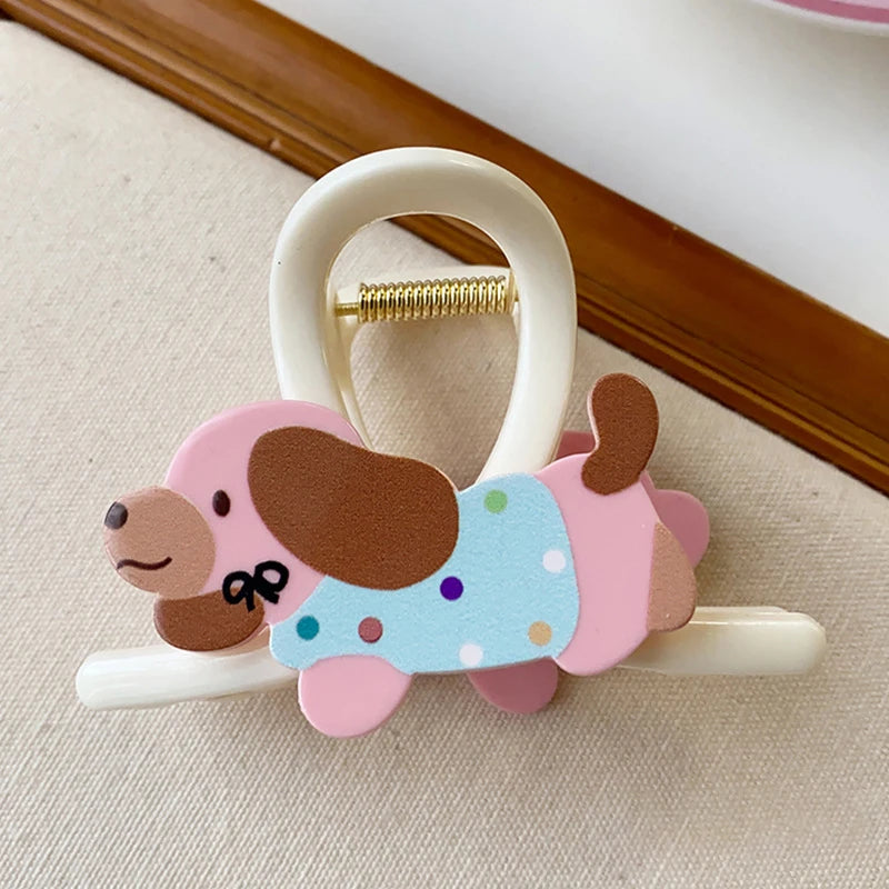 Cute Animal Dog Claw Shark Hair Clip for Women Stylish Half-Up Ponytail Headpiece High-End Feelings Fashion Accessory