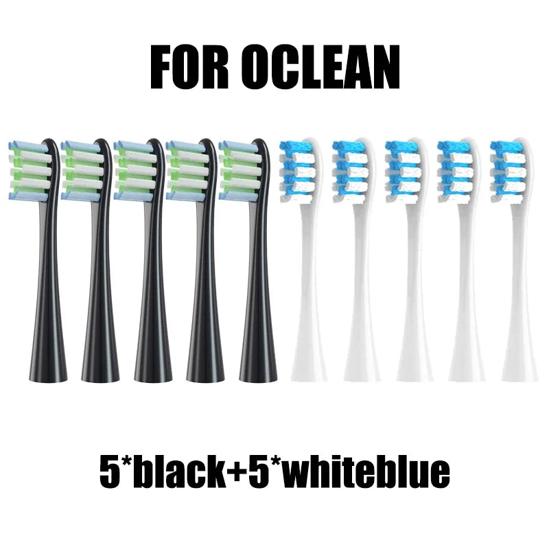 10PCS Replacement Brush Heads for Oclean X PRO/Z1/F1/One/Air 2/SE Soft DuPont Nozzles Vacuum Sealed Packaged