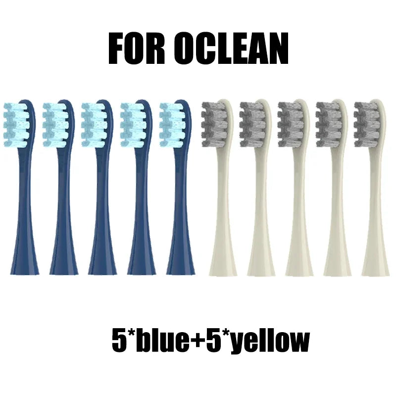 10PCS Replacement Brush Heads for Oclean X PRO/Z1/F1/One/Air 2/SE Soft DuPont Nozzles Vacuum Sealed Packaged