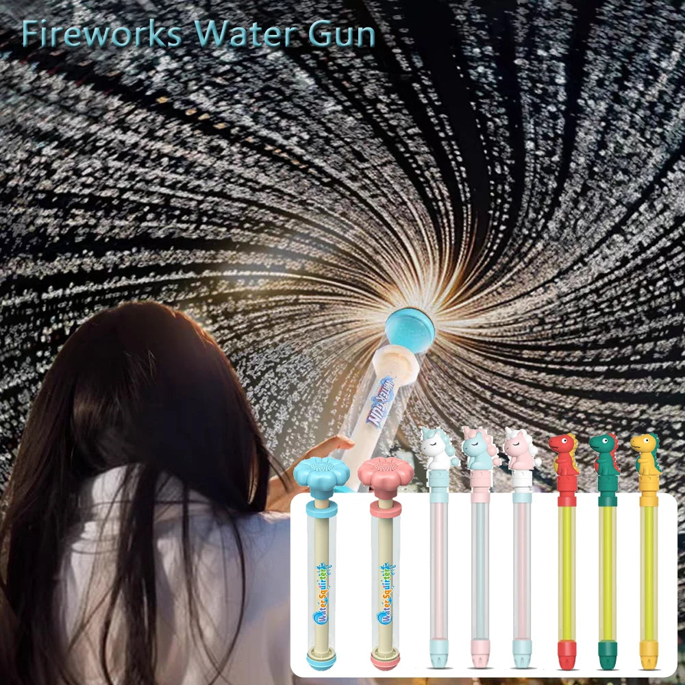 1PC Kids Water Gun Fireworks Outdoor Splash Games for Pool Lawn Activities Summer Interactive Water Spray Toys Photography Props