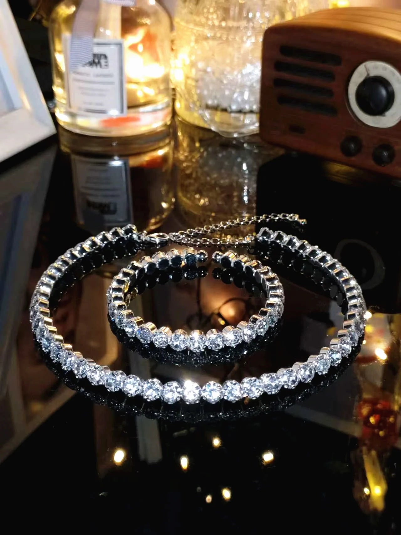 2024 Sparkling Silver Color Crystal Collar Chain Choker Necklace Bridal Women Wedding Party Diamante Rhinestone Choker Jewelry
