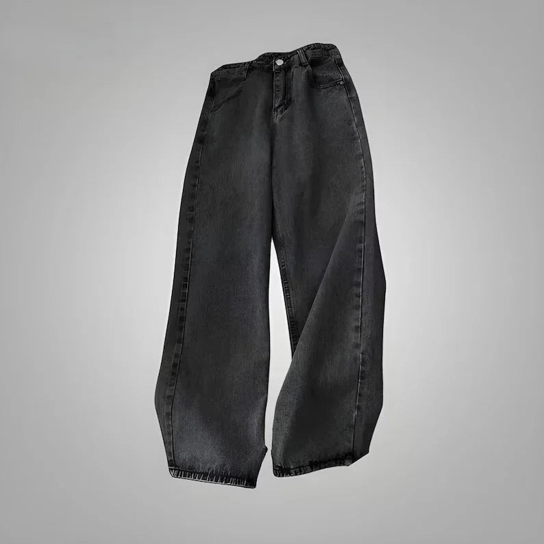 2024 New American Fashion Retro Hip hop Embroidery Pattern Baggy Jeans For Mens Womens Y2K Harajuku Gothic Wide Pants Streetwear