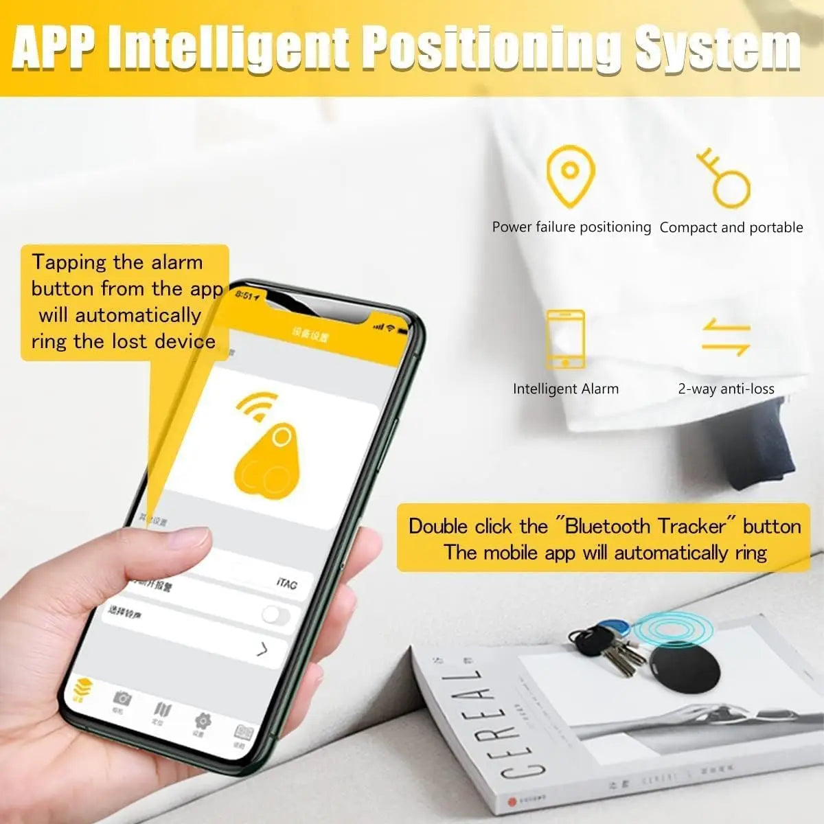 GPs For App Phone Airtage Bluetooth Tag Find My app Anti-lose Tracker SoundLocate Message Reminder Alarm Key Finder Pet GPS Loct