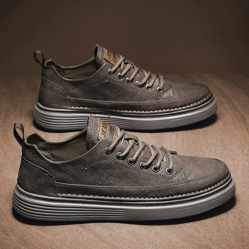 2023Vulcanized Sneakers For Men Trend Casual Leather Shoes Tenis Luxury Trainer Race Korean Mens Walking Running Jogging Shoes