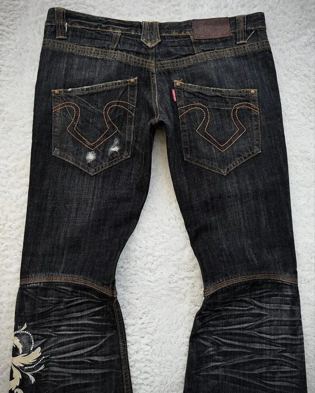 Y2K American Street Rhinestone Embroidery Flared Denim Jeans Casual Baggy Jeans Women High Waist Harajuku Wide Leg Jeans Unisex