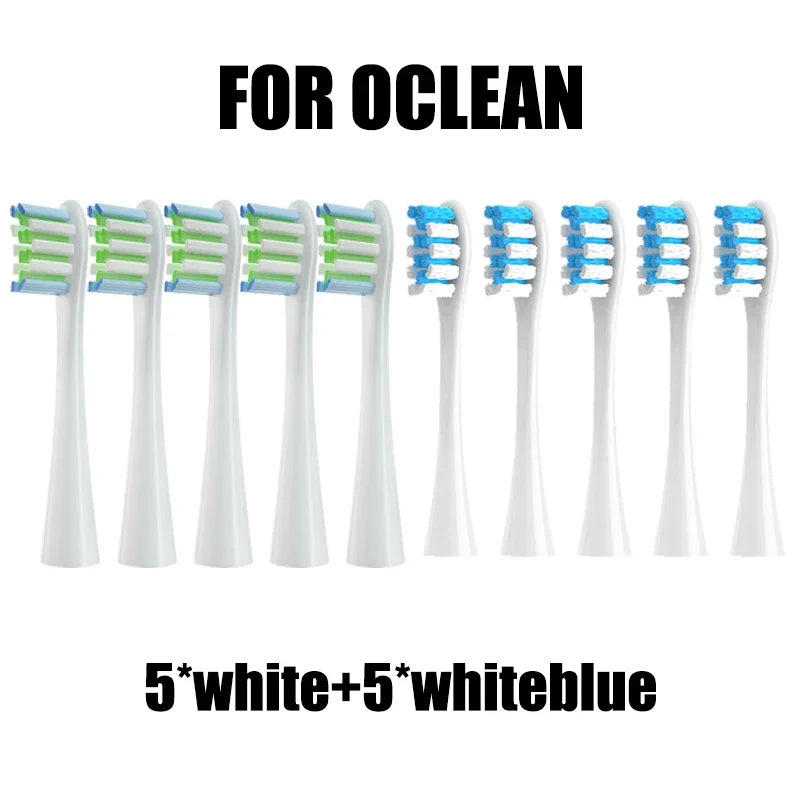10PCS Replacement Brush Heads for Oclean X PRO/Z1/F1/One/Air 2/SE Soft DuPont Nozzles Vacuum Sealed Packaged