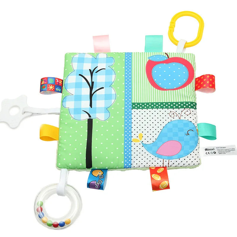 Newborn Baby Plush Soft Appease Towel Sleeping Stroller Rattle Hanging Toy Cartoon Animal Blankie Educational Toys 0-24 Months