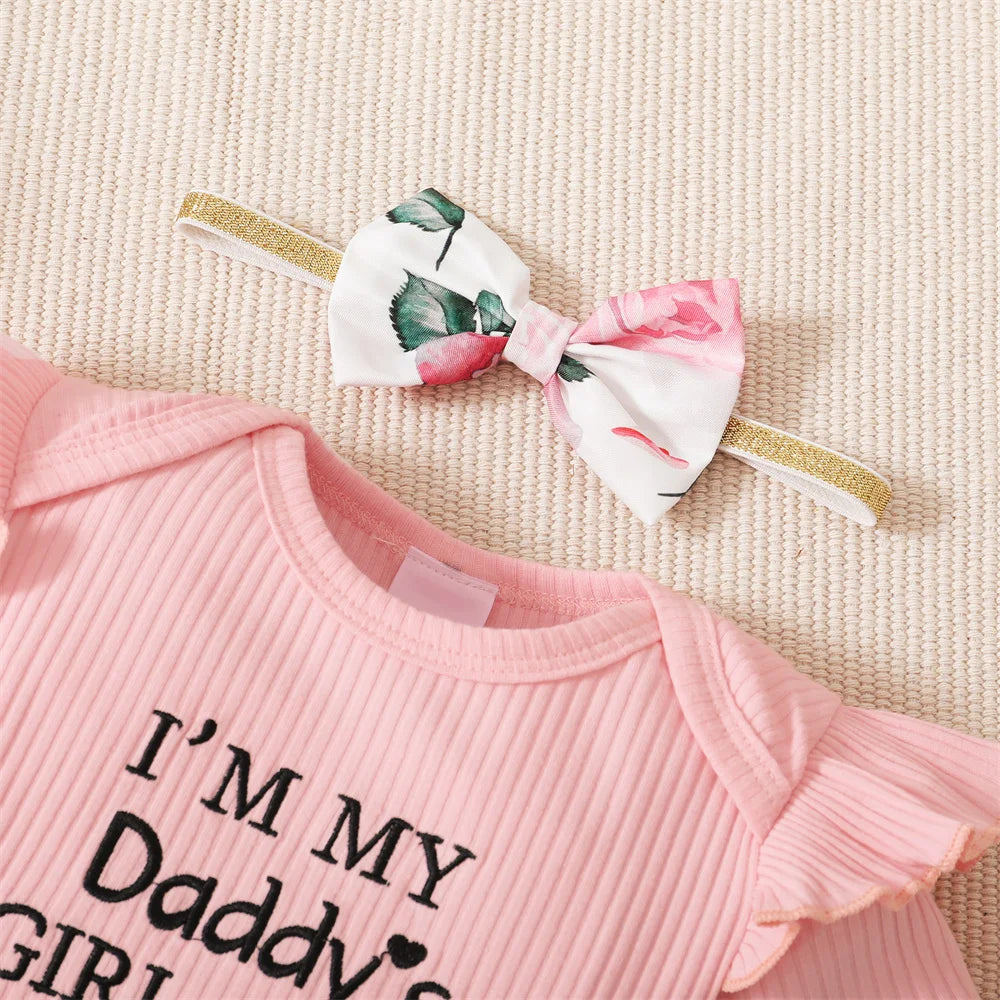 0-18Months Toddler Baby Girl 3Pcs Costumes Set Newborn Baby Girl Ruffle Short Sleeved Romper + Short Pants Skirt Infant Girl Set