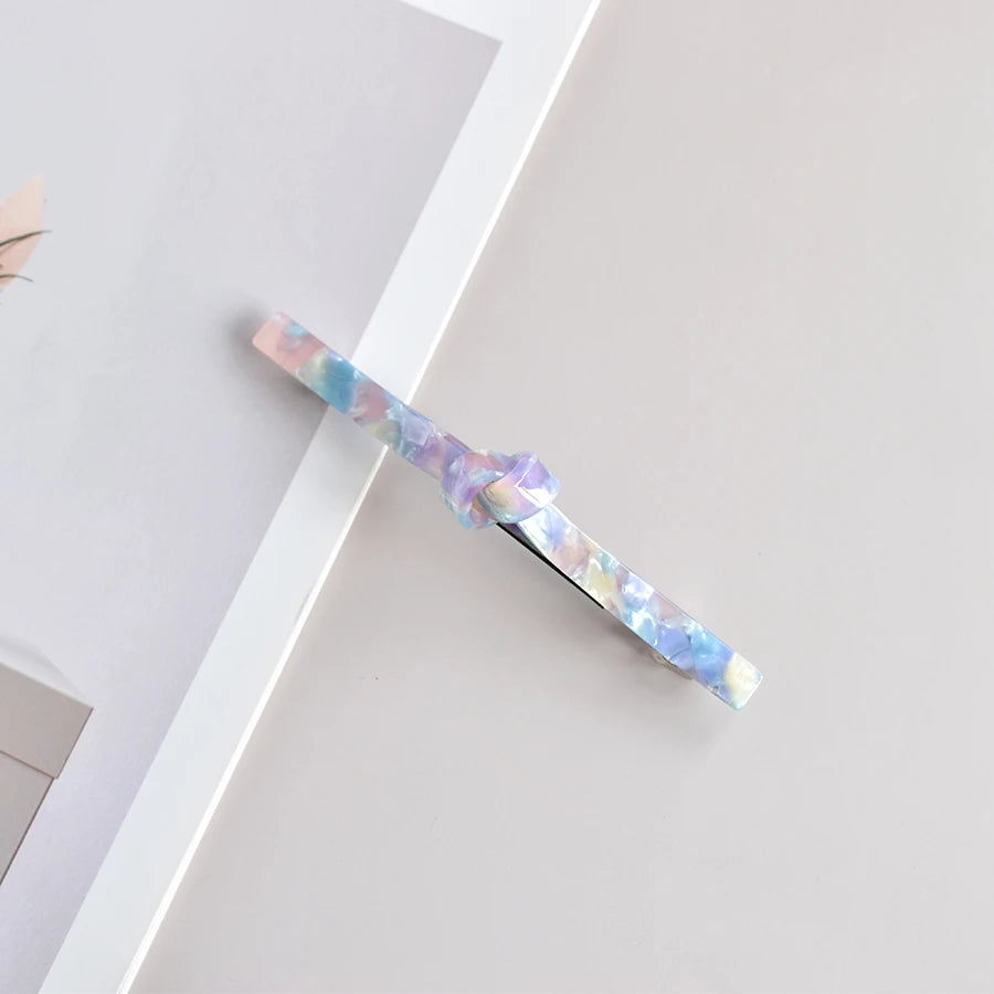 1PC Ladies Polychromatic acetic acid tie one-line spring clip thin hair half hair special holiday gift holiday