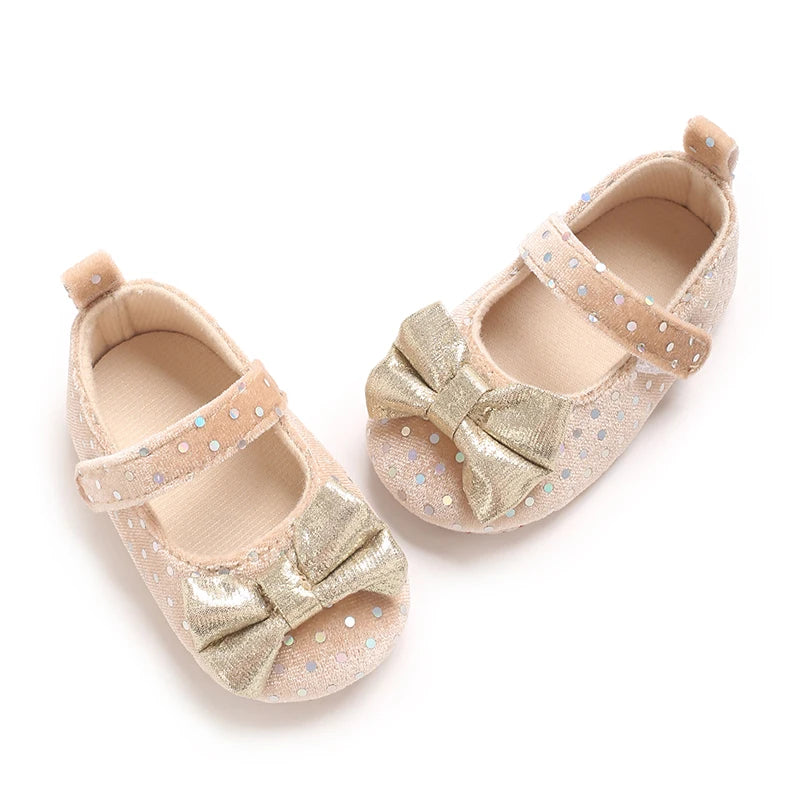 0-18Months New Baby Girls Shoes Princess Cute Bow Anti-slip Soft Rubber Bottom First Walker Toddler Crib Shoes