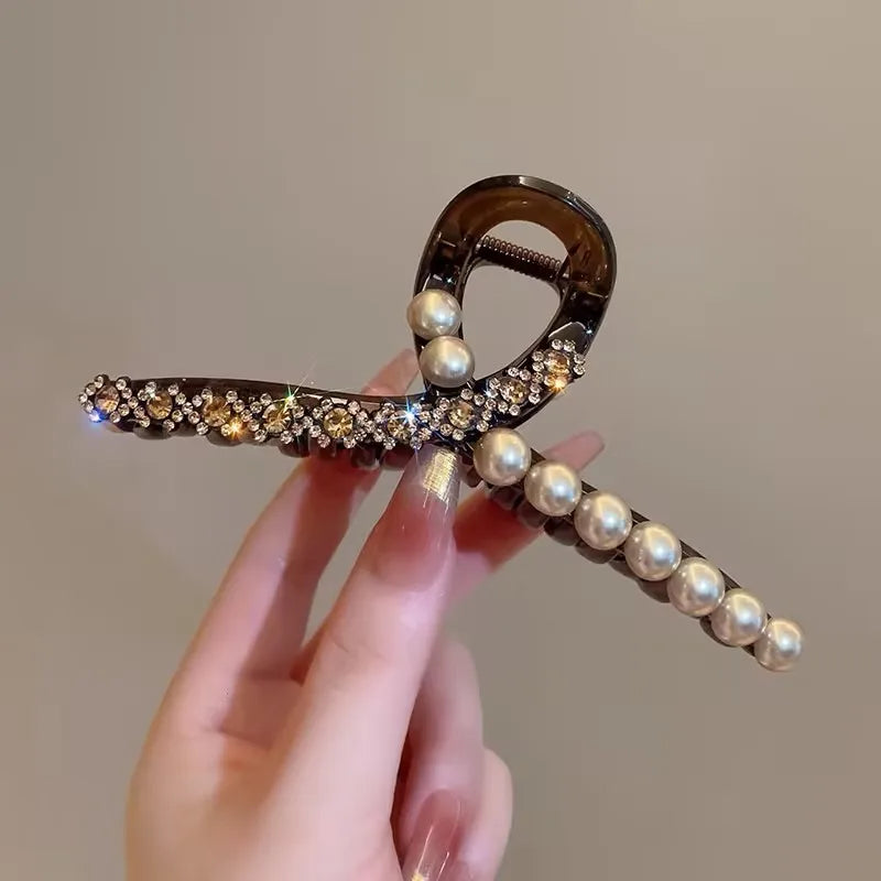 Luxury Hair Accessories With Diamond And Pearl For Women
