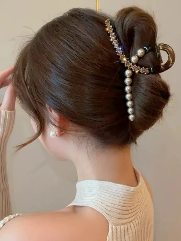 Luxury Hair Accessories With Diamond And Pearl For Women