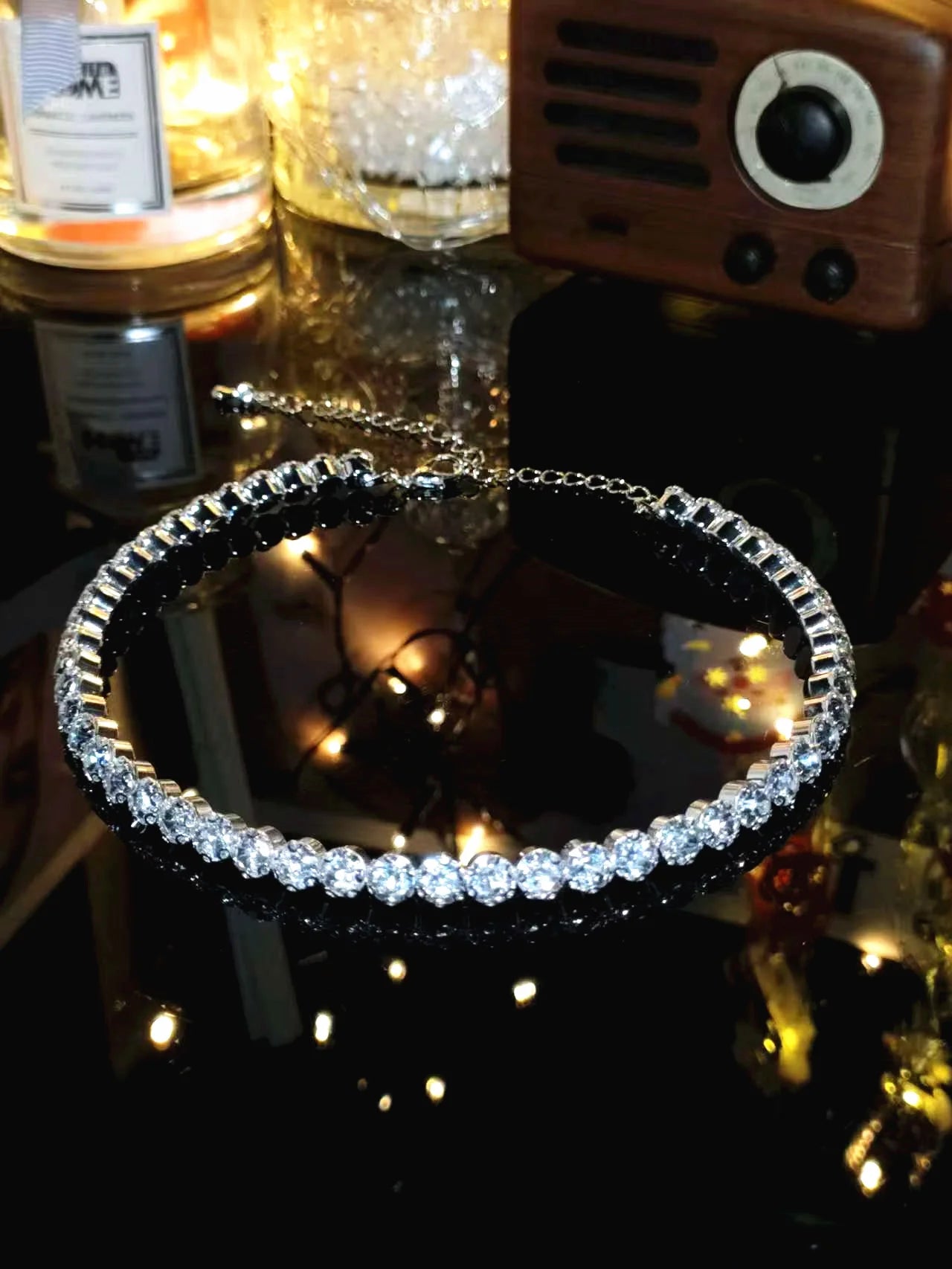 2024 Sparkling Silver Color Crystal Collar Chain Choker Necklace Bridal Women Wedding Party Diamante Rhinestone Choker Jewelry