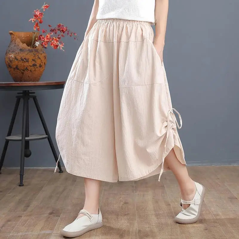 Short Pants Woman Knee Length Red Half Bloomer Shorts for Women Elastic Waist Mid Bermuda Outdoor Harajuku Fashion Casual New In