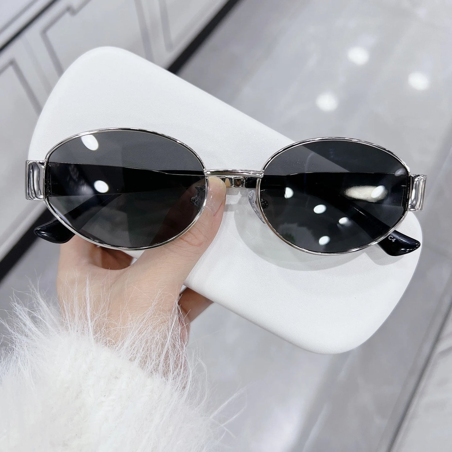 Cat Eye Sunglasses Fashion Street Photo Women's Sun Glasses Men Ellipse Eyeglasses Outdoor Travel Driving UV400 Goggles Eyewear