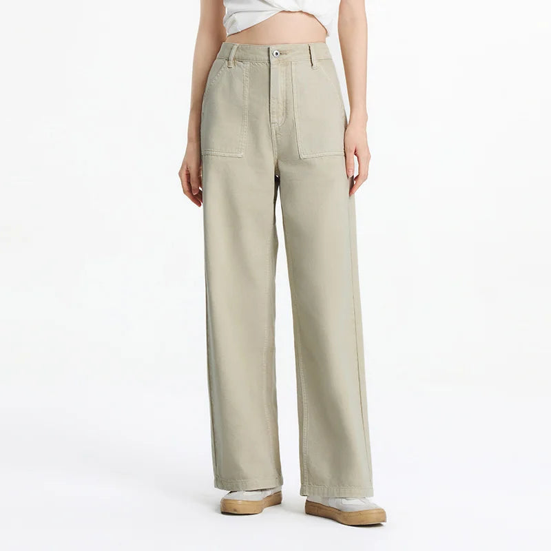 Semir Cargo Style Denim Pants Women 2025 Summer New Cotton Wide Leg Cool Girl Pants