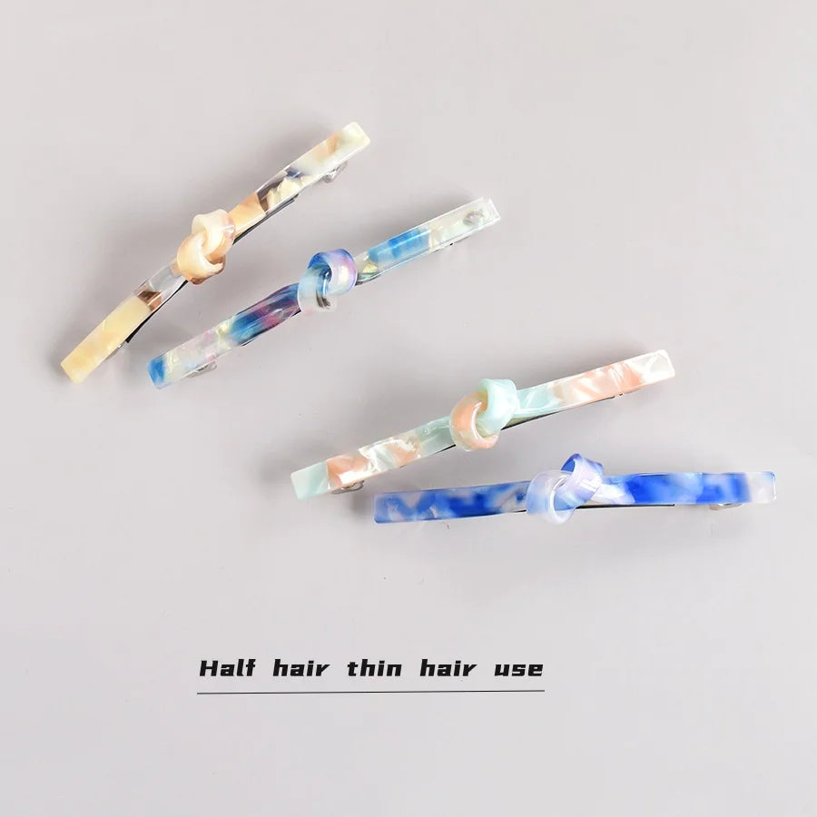 1PC Ladies Polychromatic acetic acid tie one-line spring clip thin hair half hair special holiday gift holiday