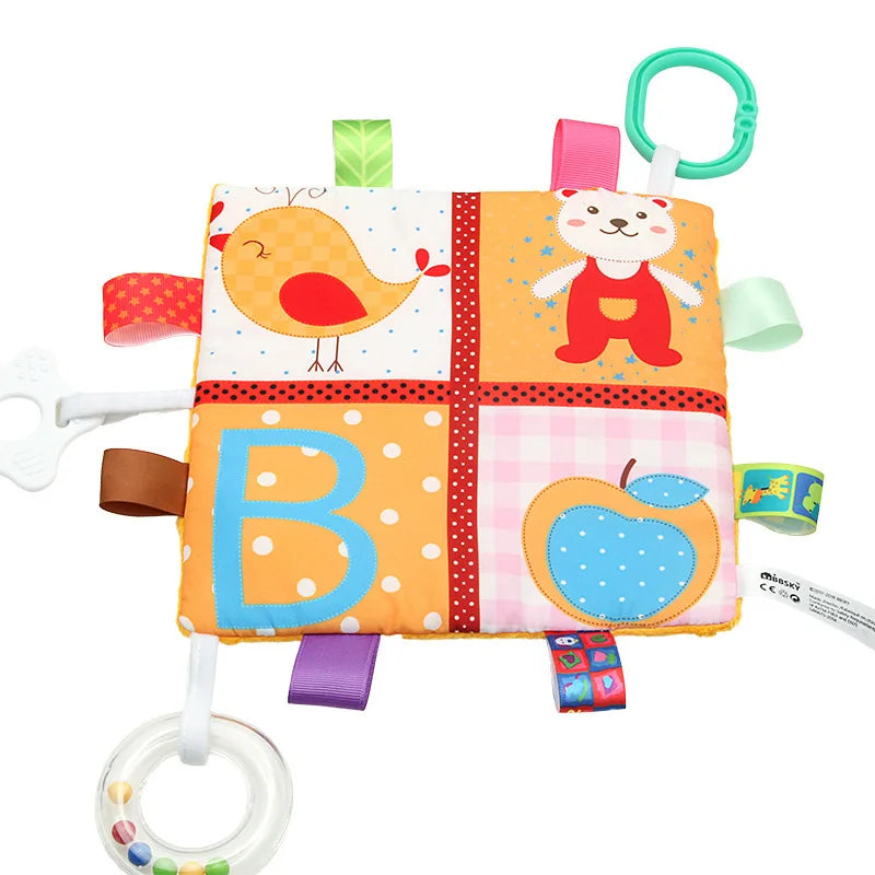 Newborn Baby Plush Soft Appease Towel Sleeping Stroller Rattle Hanging Toy Cartoon Animal Blankie Educational Toys 0-24 Months