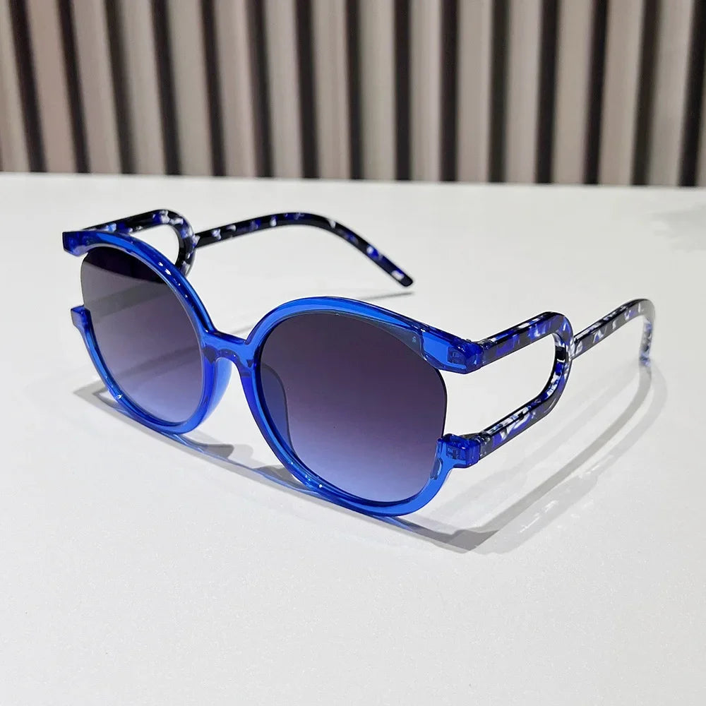 Women's Round Double Color Sunglasses Fashion Retro Shades Sunglasses Travel Street Photo Holiday Party UV Protection Glasses