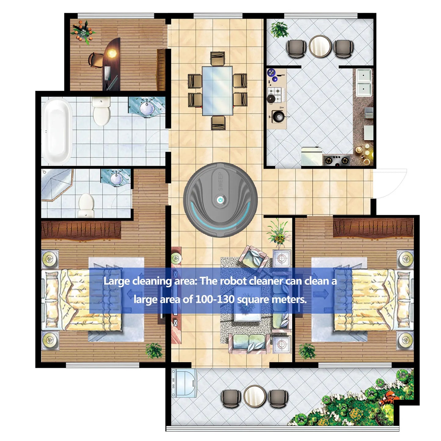 Robot Vacuum Cleaner Lightweight Smart Robotic Vacuum Cleaner Multi-Mode Mini Vacuum for Low Carpet Pet Hair Hard Floors