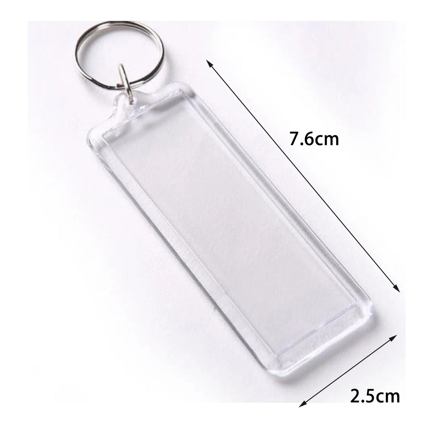 1PC Acrylic Photo Frame Keychain Photo Insert Keyrings Transparent Blank Rectangle Square For Double-Sided Photos DIY Supplies