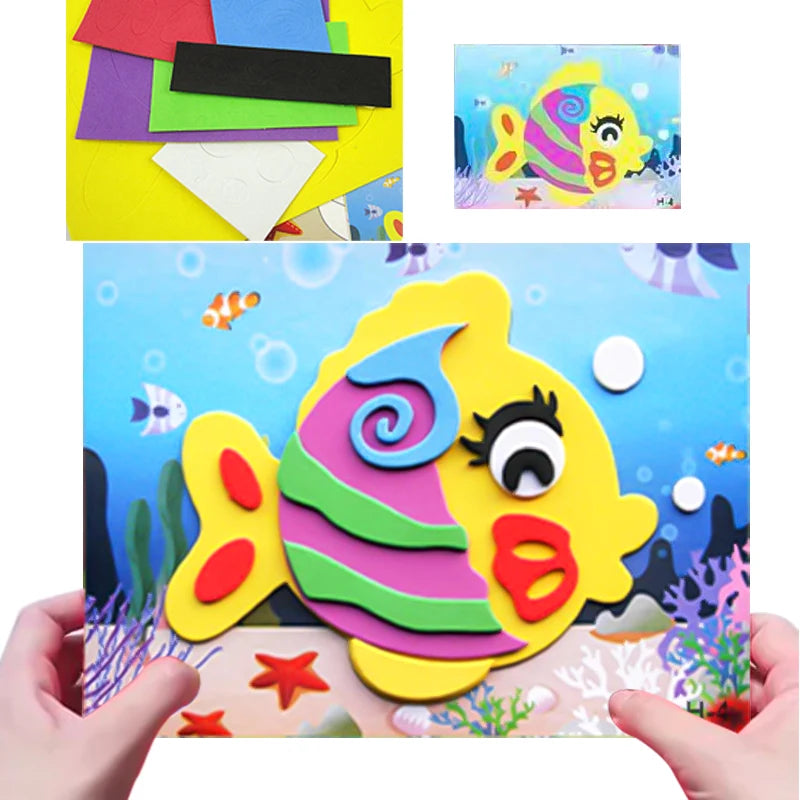 20PCS 3D EVA Foam Sticker Puzzle DIY Game Cartoon Animal Early Learning Education Toys for Children Birthday Gift Multi-patterns
