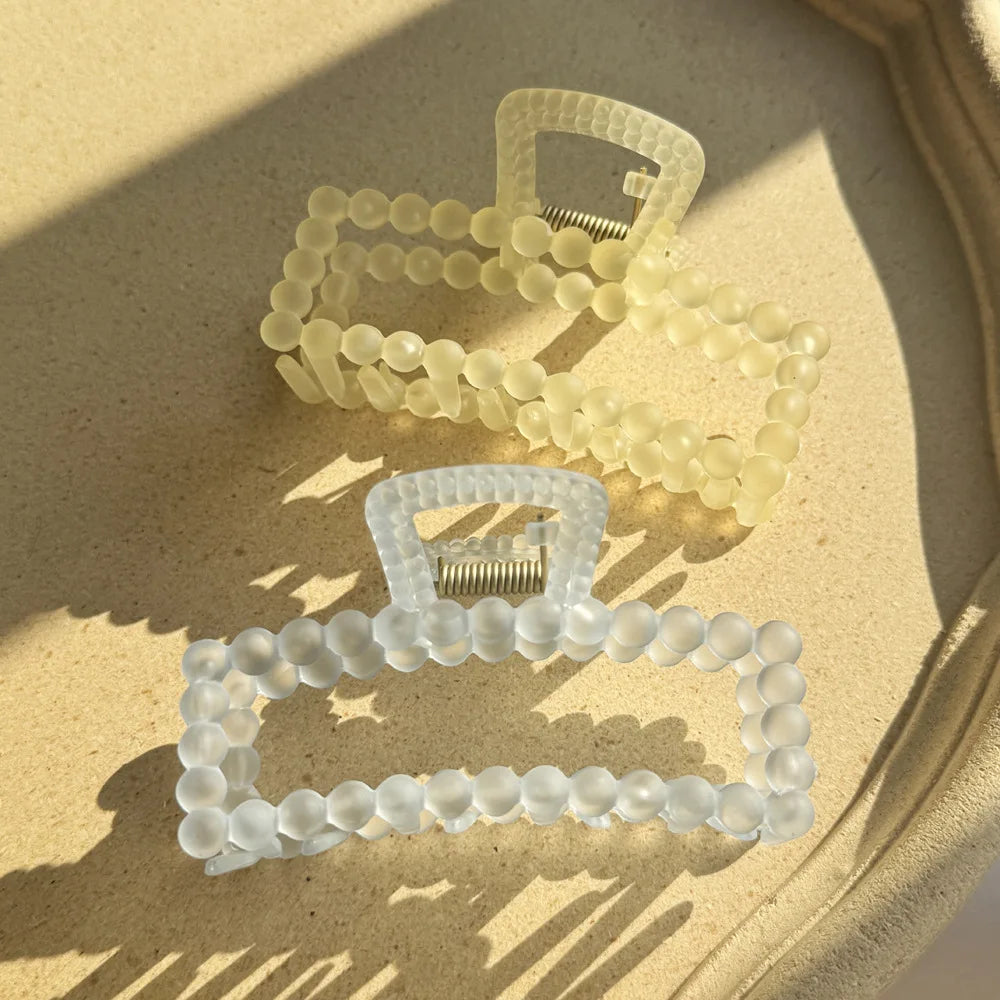 Matte Translucent Square Hair Claw Clip Hair Grab Clip Women's Hair Clip Macaron Hair Clip Hot Hair Accessories