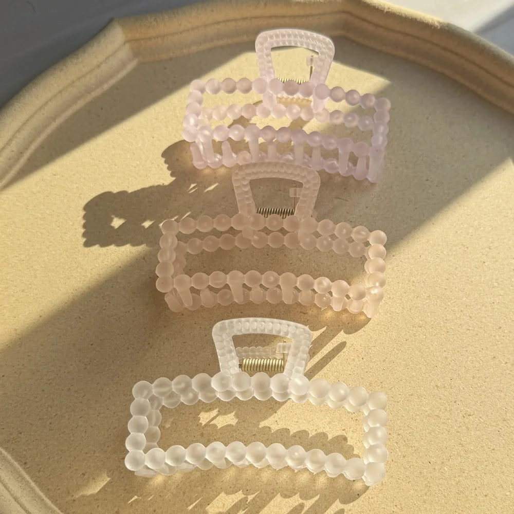 Matte Translucent Square Hair Claw Clip Hair Grab Clip Women's Hair Clip Macaron Hair Clip Hot Hair Accessories