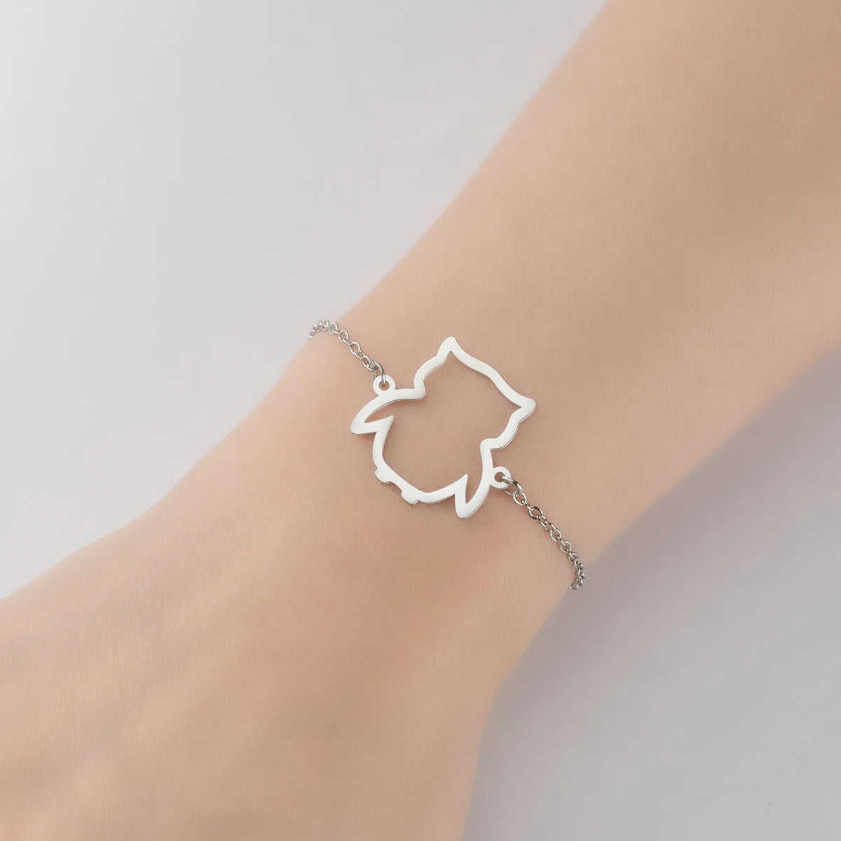 Lucky Cat Charm Bracelet Stainless Steel For Women Cheap Friendship Gifts Cute Animal Chain Bracelets Jewelry Pulseras Mujer
