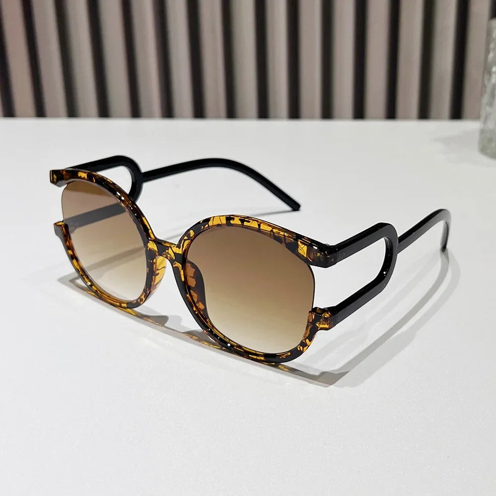 Women's Round Double Color Sunglasses Fashion Retro Shades Sunglasses Travel Street Photo Holiday Party UV Protection Glasses