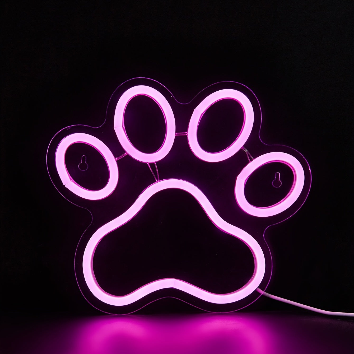 1pc LED Neon Sign Dog Paw Shaped Night Lights, 5V USB Power Supply Neon Lamp For Home Bedroom Dorm Party