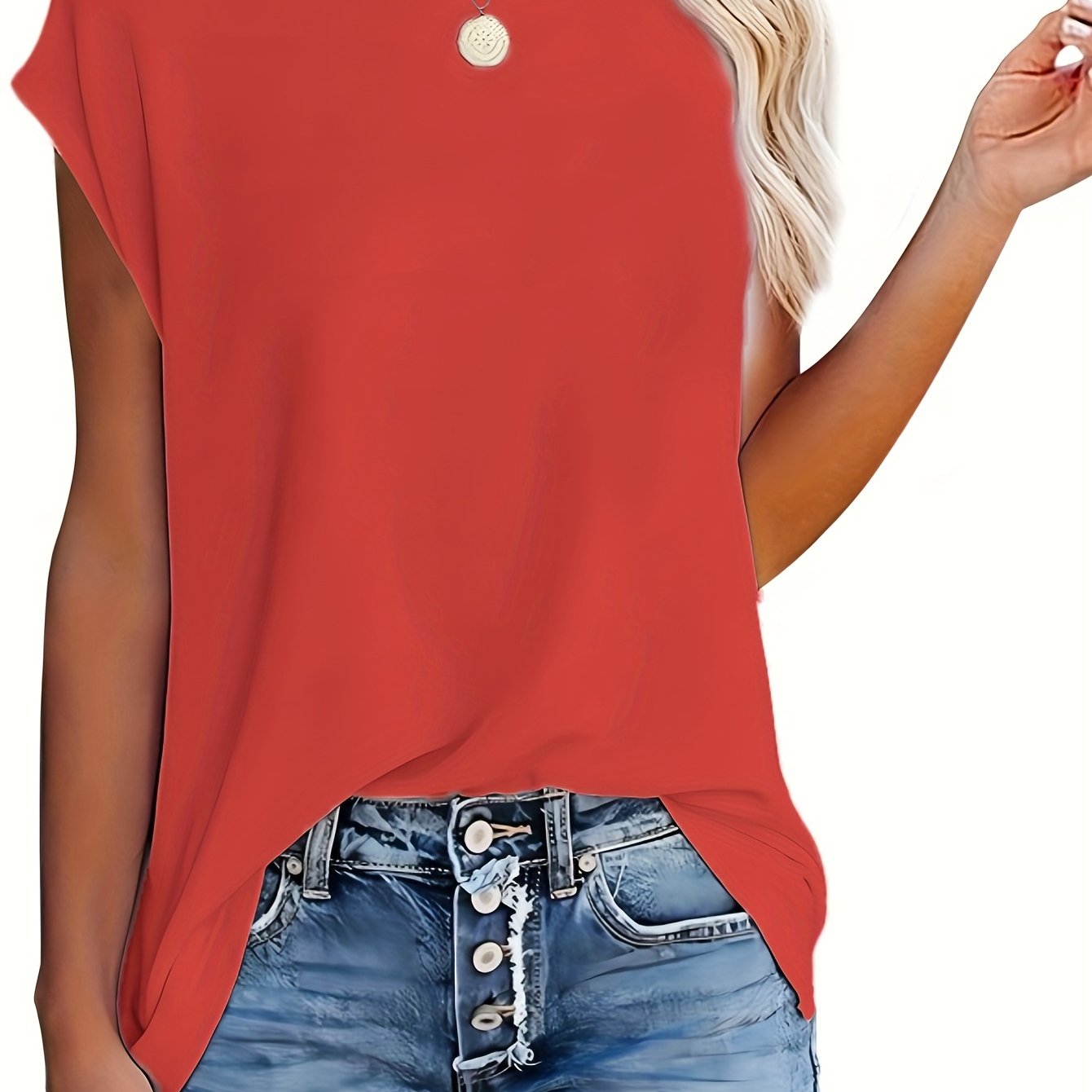 Women's Casual Crew Neck Short Sleeve T-Shirt - Solid, Versatile, Simple, and Comfortable