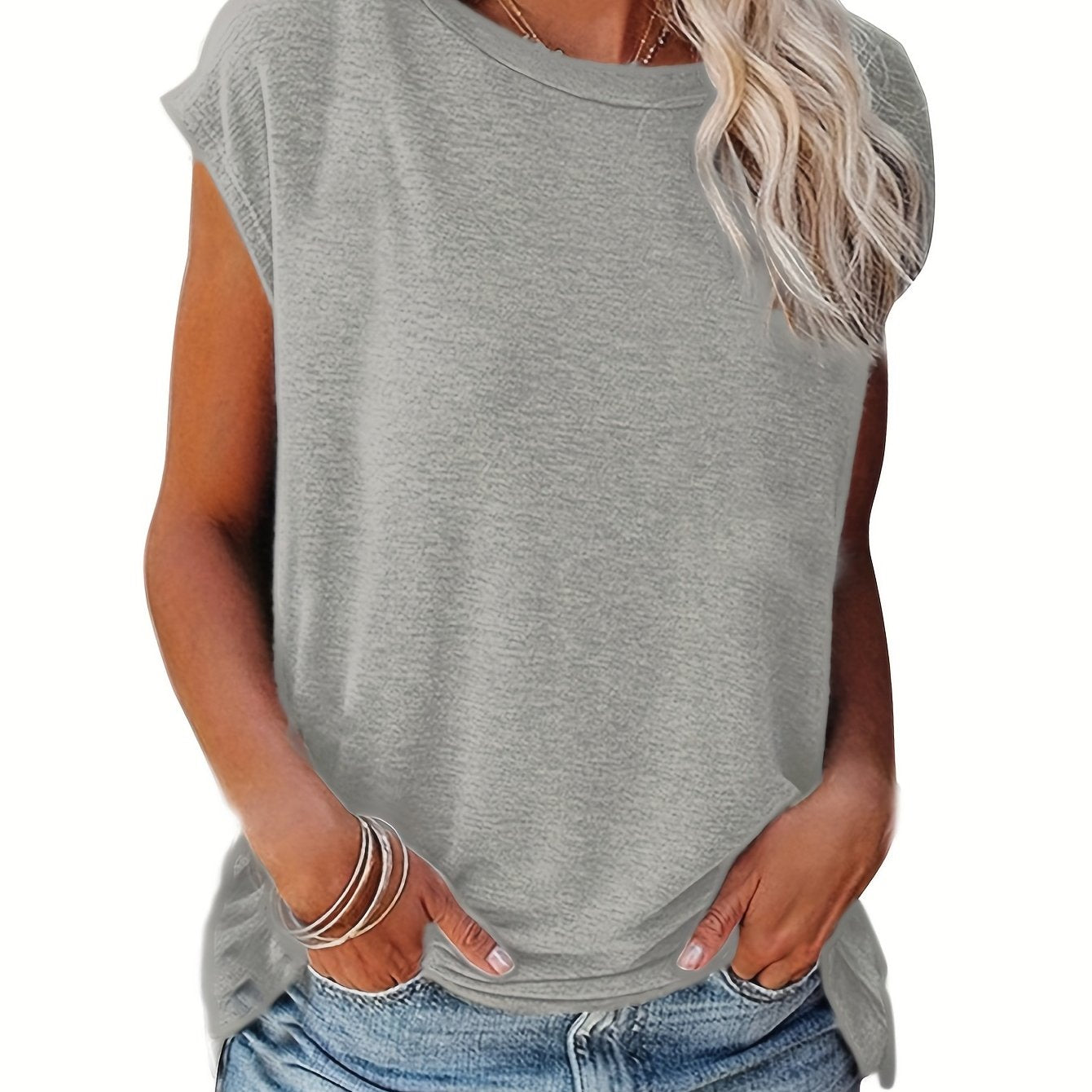 Women's Casual Crew Neck Short Sleeve T-Shirt - Solid, Versatile, Simple, and Comfortable