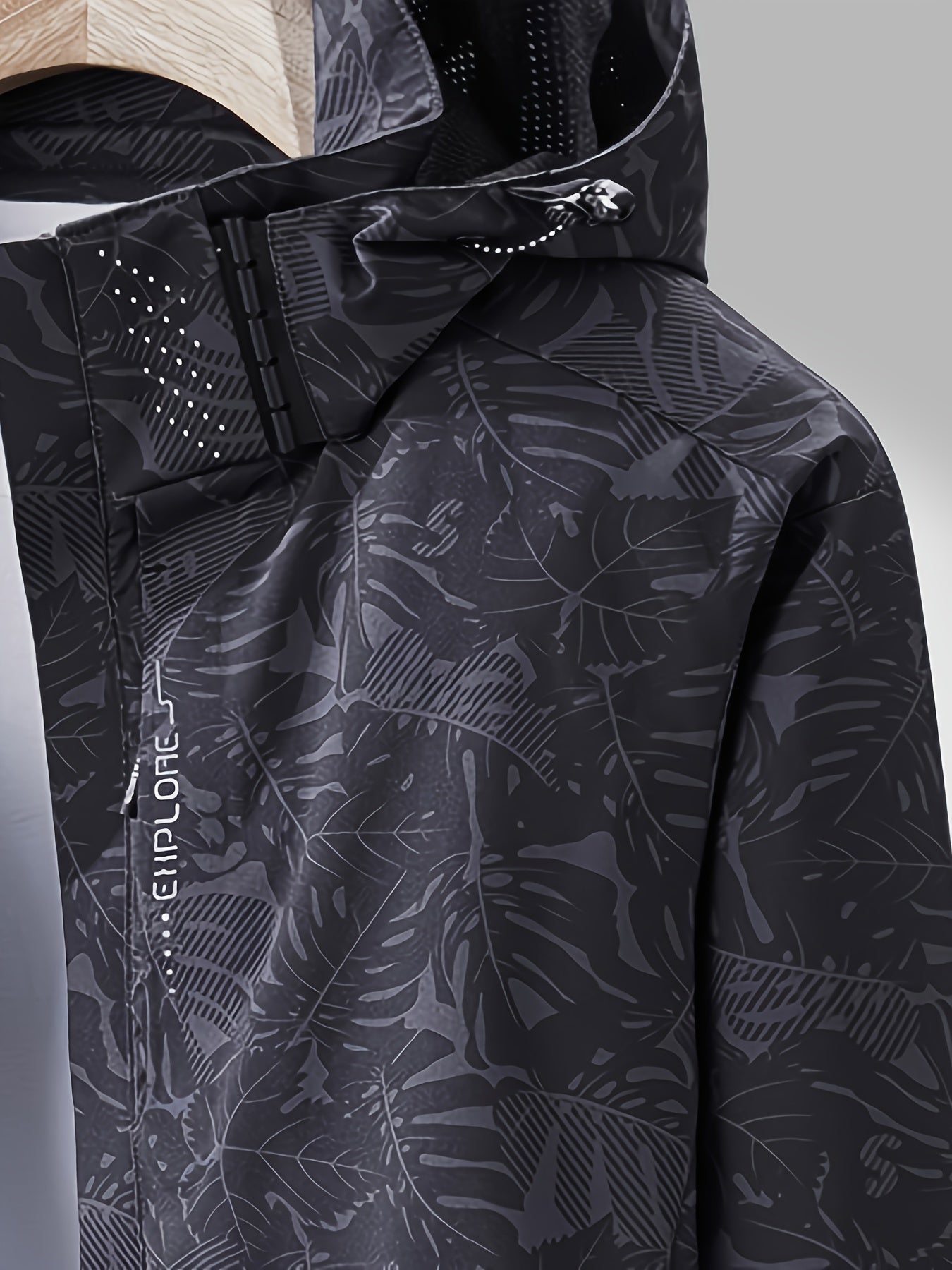 Women'S Lightweight Hooded Jacket - Casual Zip-Up Outdoor with Tropical Leaf Print, Removable Hood & Adjustable Cuffs for Spring Summer Fall, Hiking, Travel, Camping, Camping Gear