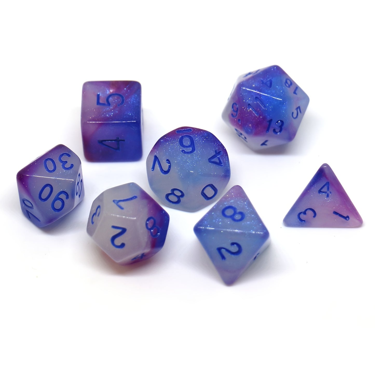 7pcs Limited Edition Luminous Polyhedral Dice Set - Fluorescent Role-Playing TRPG Dice with Storage Box - ABS Material, Perfect Gaming Gift for Tabletop Enthusiasts