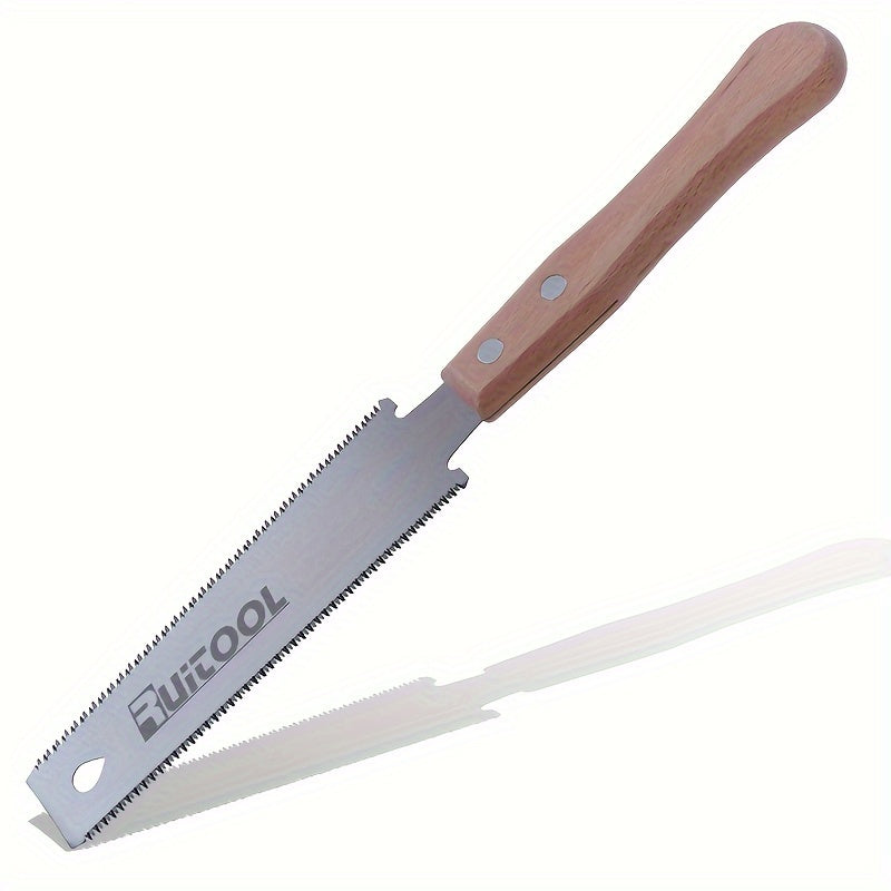 1pc Japanese Hand Saw, 6 Inches, Double Edge Sided Pull Saw, Ryoba SK5 Flexible Blade, 14/17 TPI Flush Cut Saw With Beech Wood Handle, Woodworking Tools