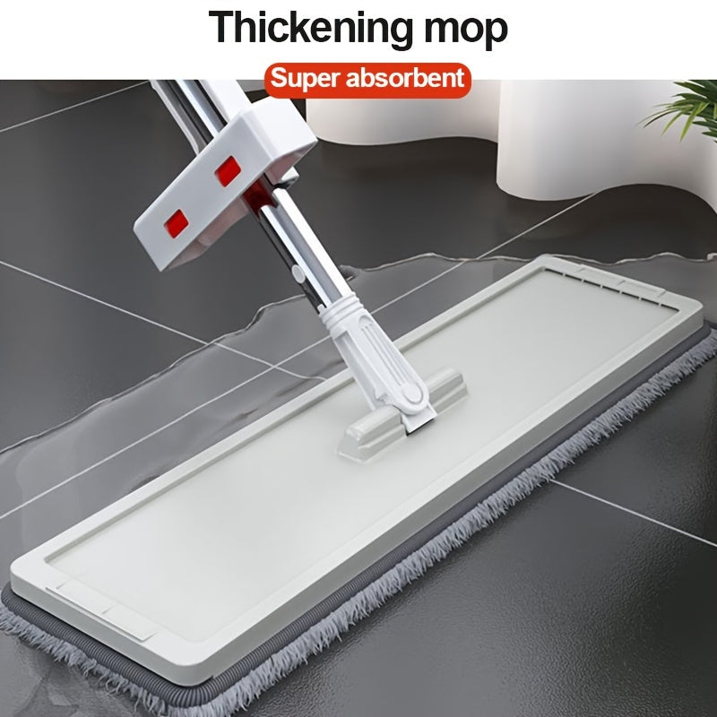 59inch Hands-Free Flat Mop Set - Effortless Cleaning for Lazy Days - 3 Microfiber Pads, Super Absorbent, Dry & Wet Dual-Use - Hassle-Free Maintenance