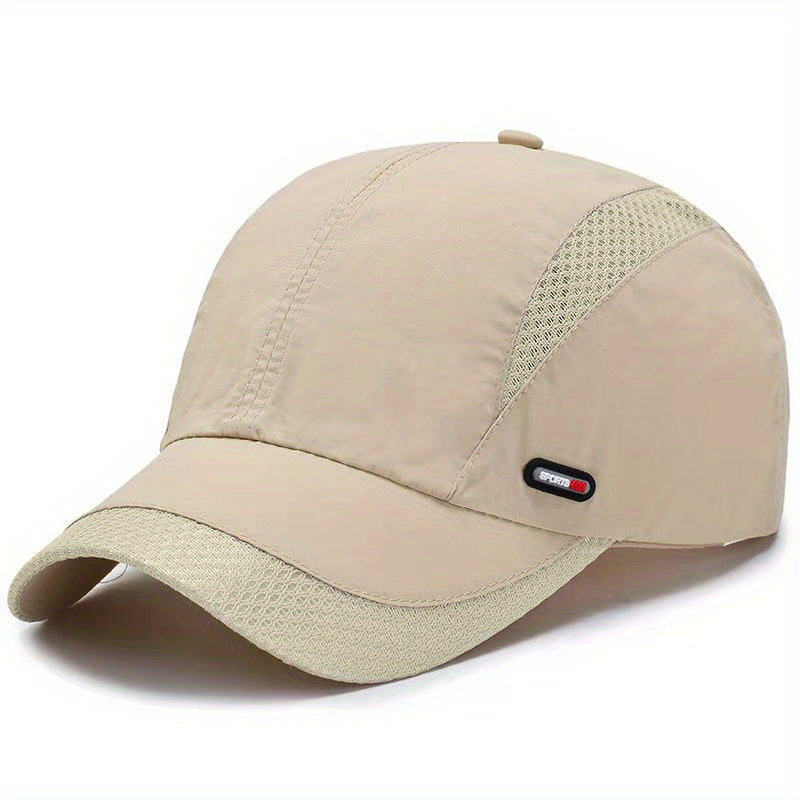 Hat Men'S Spring/Summer Mesh Baseball Cap Quick Dry Wash Large Eave Breathable Visor Outdoor Sports Cap